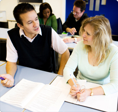 student with teacher